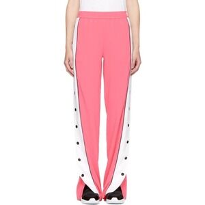 NWT Emilio Pucci ‎ Pink White Stripe Snap Button Track Pants Size 6
